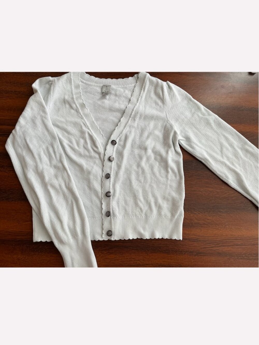 Tristan Ribbed Knit Cardigan XS White